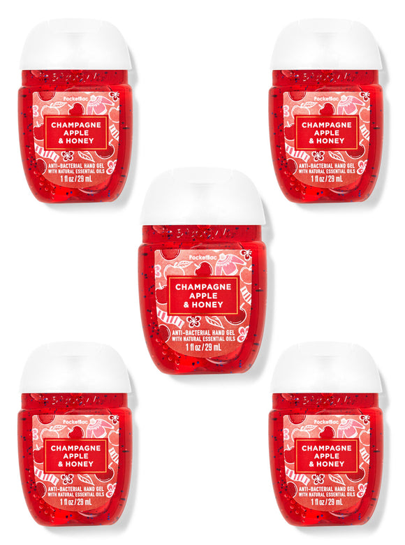 Bath and Body Works PocketBac Hand Sanitizers 5-Pack || Champagne Apple & Honey