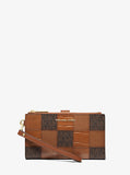 Michael Kors || Adele Patchwork Logo Smartphone Wallet Brown Multi