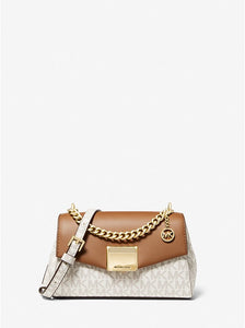 Michael Kors Lita Small Two-Tone Logo and Leather Crossbody Bag