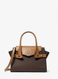 Michael Kors || Carmen Medium Logo and Faux Leather Belted Satchel