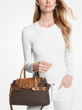 Michael Kors || Carmen Medium Logo and Faux Leather Belted Satchel