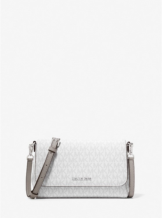 Michael Kors Medium Logo Convertible Crossbody Bag In White