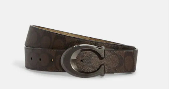 Coach || Sculpted Signature Buckle Cut To Size Reversible Belt, 38 Mm