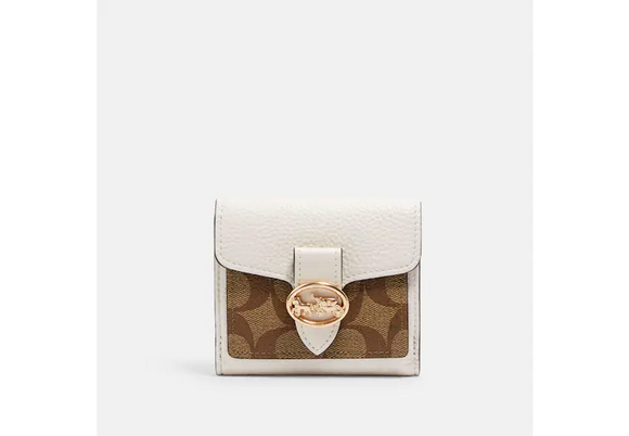 Coach Georgie Small Wallet In Signature Canvas