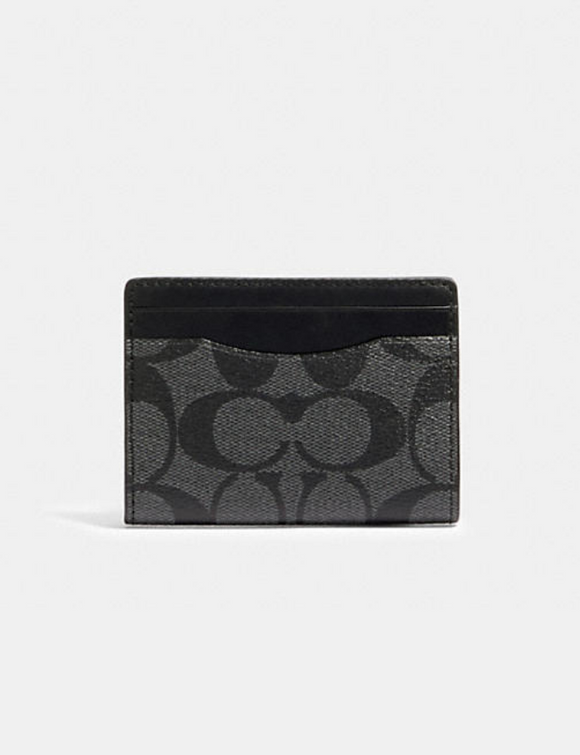 Coach Magnetic Card Case In Signature Canvas 