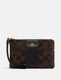 Coach Corner Zip-Wristlet In Signature Canvas