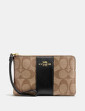 Coach Corner Zip-Wristlet In Signature Canvas