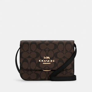 Coach Mini Brynn Crossbody In Signature Canvas in Brown Black