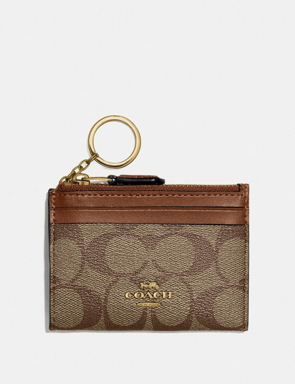 Coach Mini Skinny ID Case In Signature Canvas