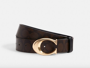 Coach || Signature Buckle Belt (Chestnut Black), 38mm -LARGE