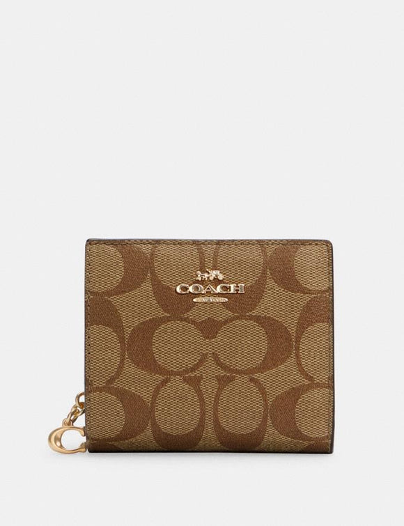 Coach Snap Wallet In Signature Canvas