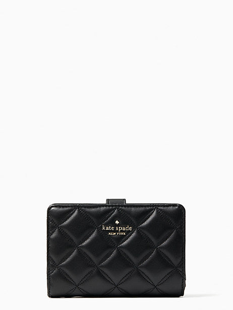 Kate Spade Natalia Medium Compact Bifold Wallet In Black