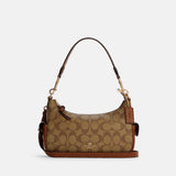 Coach Pennie Shoulder Bag 25 In Signature Canvas -Gold/Khaki Redwood